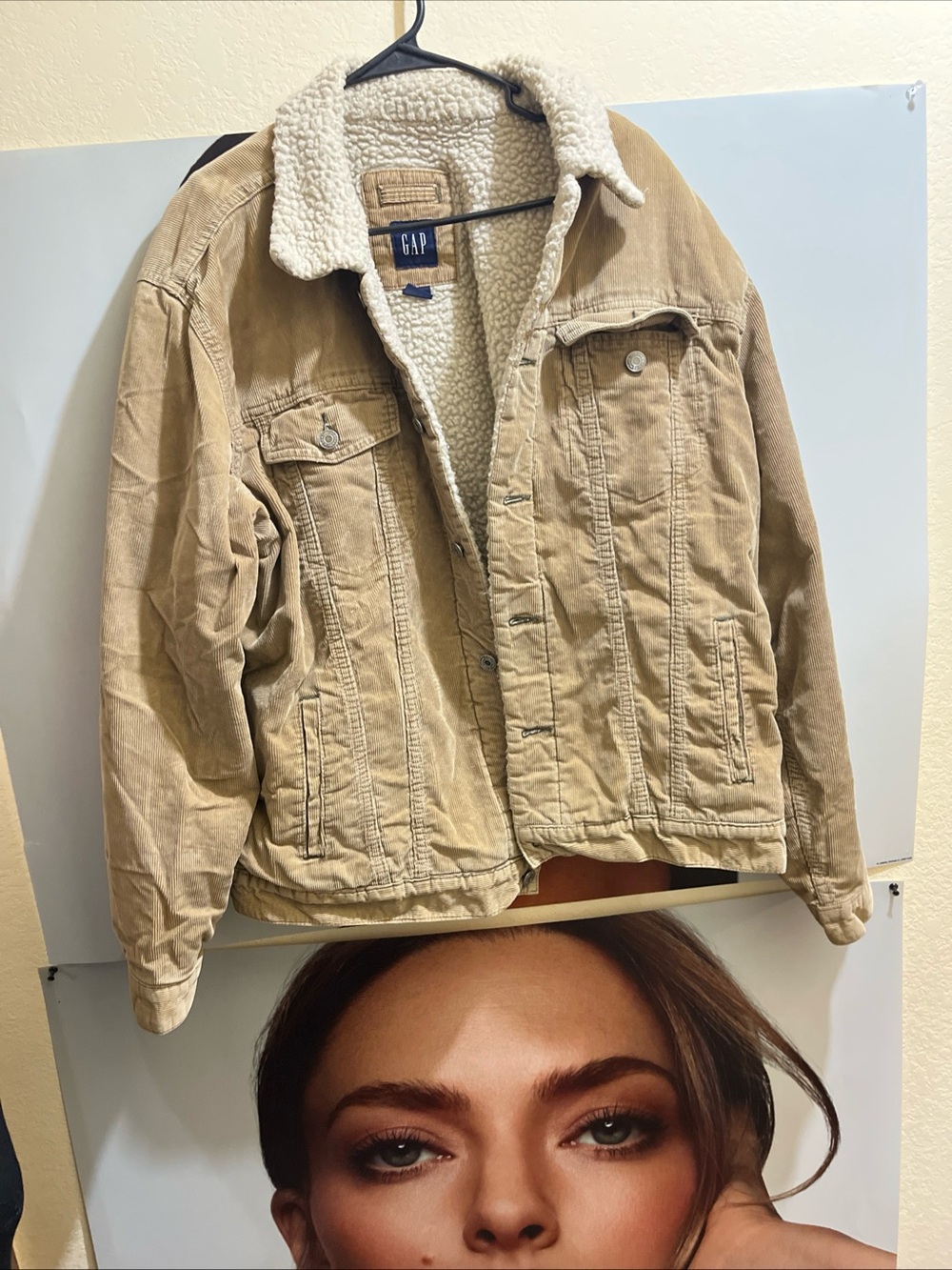 GAP Beige/Tan Sherpa-Lined Corduroy Jacket